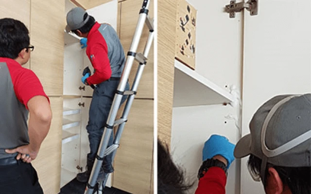 Solution is pumped into the drilled holes