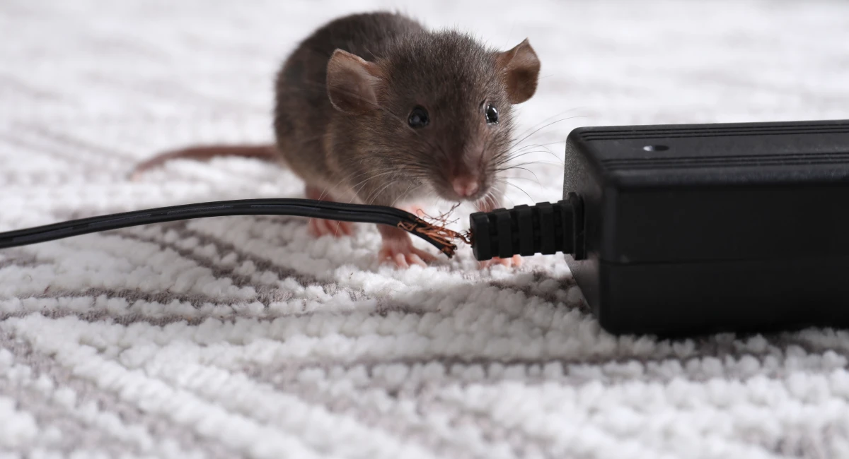 Mice chewing on wire