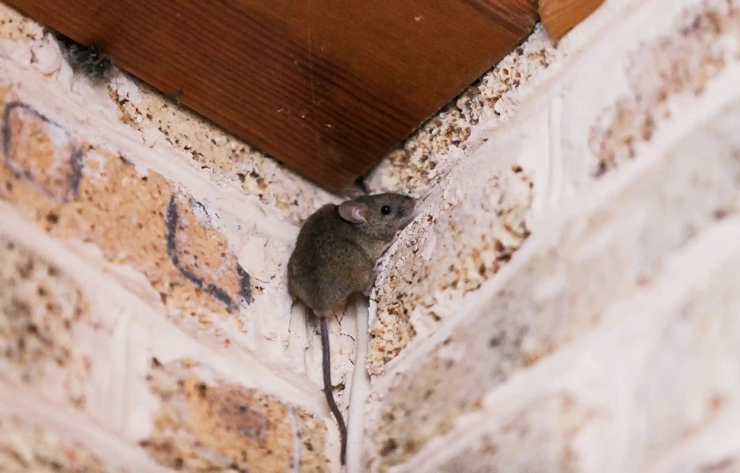 Picture of mouse coming out of a wall