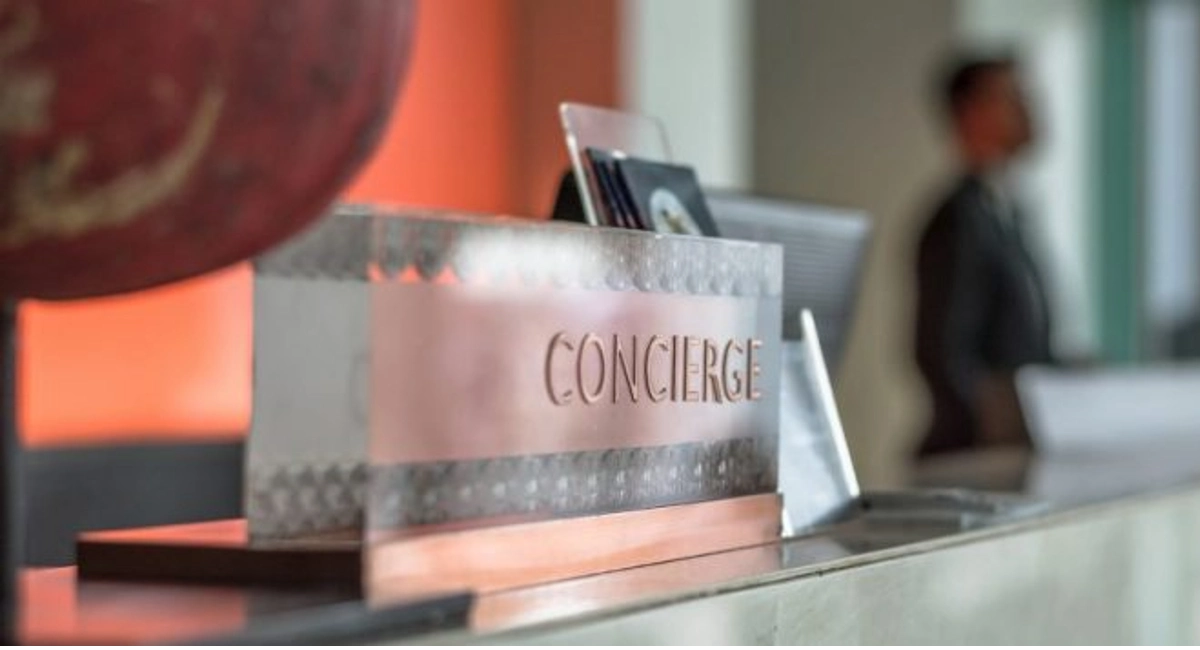 Concierge service desk counter at hotel