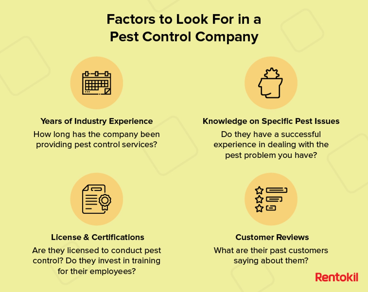 factors to look for in a pest control company
